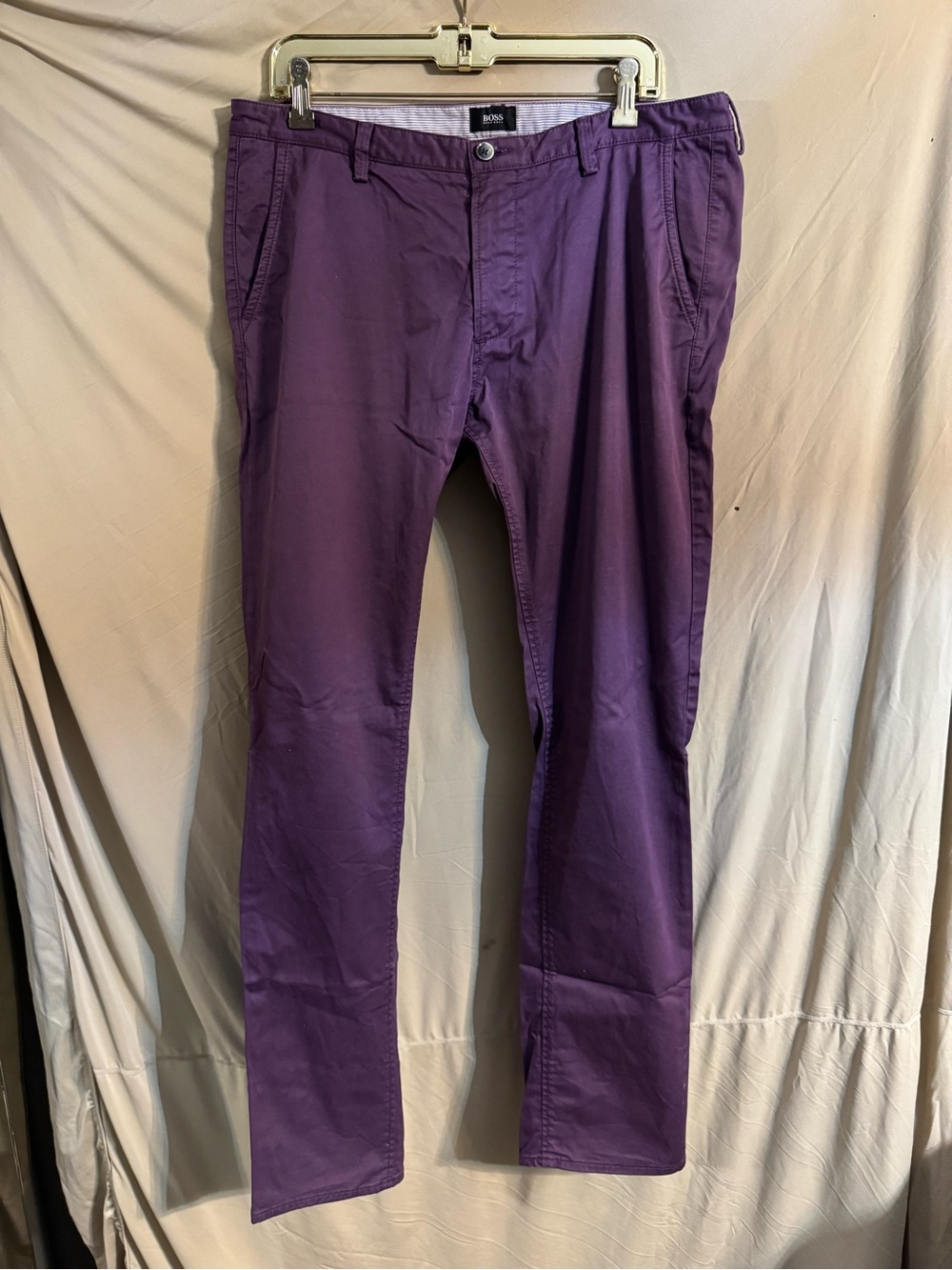 Boss Men's Purple Stretch Chinos